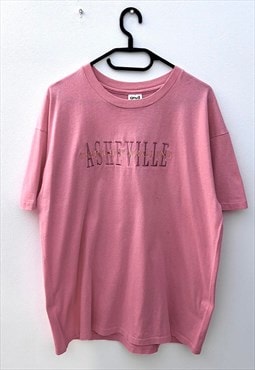 Vintage anvil Asheville USA pink tourist T-shirt XL 
