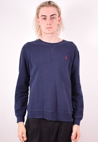 POLO RALPH LAUREN MENS VINTAGE SWEATSHIRT JUMPER MEDIUM 90S