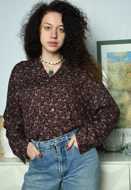 Vintage 80s Boheme floral print blouse top shirt