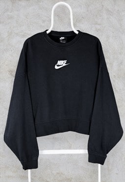 Nike Black Oversized Cropped Sweatshirt Women's Small