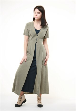 90S VINTAGE CRUNGE MAXI CHECKED LONG LENGTH DRESS 339