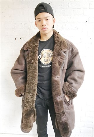 SHEARLING JACKET/COAT WITH FLEECE LINING (1990'S/MENS)