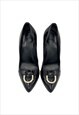 Gucci Heels Courts Black Patent Leather D Ring 37.5 Vintage