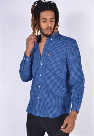 VINTAGE BERN SHERMAN 90'S LONG SLEEVE SHIRT BLUE