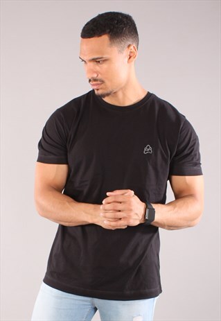BLACK CLASSIC T SHIRT - WHITE LOGO