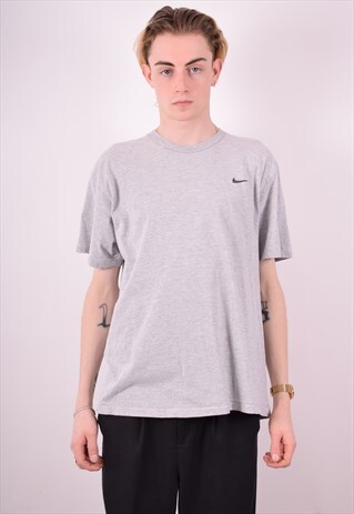 NIKE MENS VINTAGE T-SHIRT TOP LARGE GREY 90S