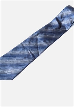 Vintage 80s necktie mens blue retro tie gift for him father