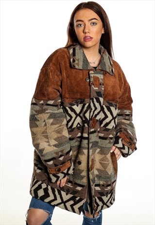 VINTAGE AZTEC PATTERNED JACKET J2114