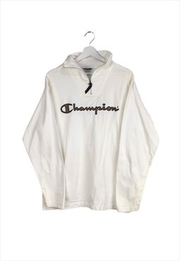 Vintage Champion 1/4 zip T-Shirt in White M