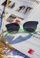 Green Front Lens Rounded Sunglasses