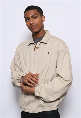 VINTAGE POLO RALPH LAUREN HARRINGTON JACKET BEIGE