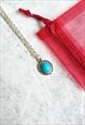 ANTIQUE-STYLE OVAL TURQUOISE STONE NECKLACE