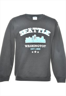Vintage Seattle Washigton Printed Sweatshirt - S