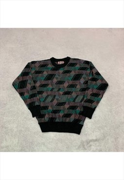 Vintage abstract knitted jumper Men's L