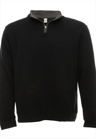 Vintage Black Plain Sweatshirt - M