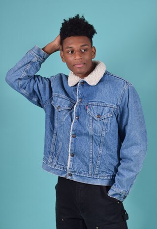 VINTAGE LEVI'S BLUE SHERPA DENIM JACKET