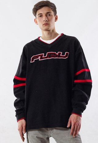 VINTAGE FUBU SWEATSHIRT PILE 90S BLACK BIG LOGO