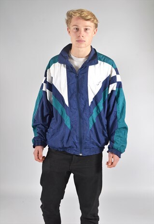 VINTAGE PIERRE CARDIN 80'S BLUE TRACK TOP JACKET