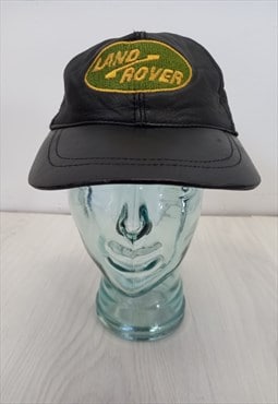 Land Rover Baseball Cap Hat Black Leather 