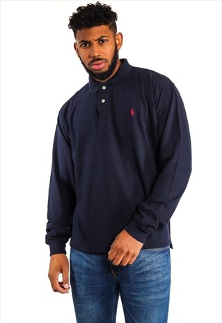 VINTAGE RALPH LAUREN LONG SLEEVE POLO T-SHIRT T483