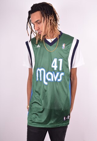 ADIDAS MENS VINTAGE JERSEY TOP NBA MAVERICKS LARGE 90'S