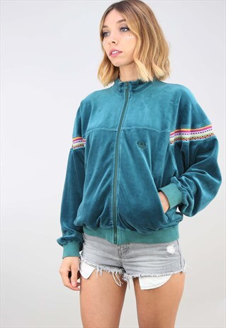 VINTAGE OVERSIZED VELOUR ADIDAS TRACK TOP
