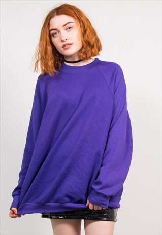 VINTAGE 90'S PURPLE BASIC SWEATSHIRT JUMPER