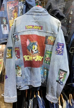 Tom and Jerry customised vintage 80s 90s denim jacket
