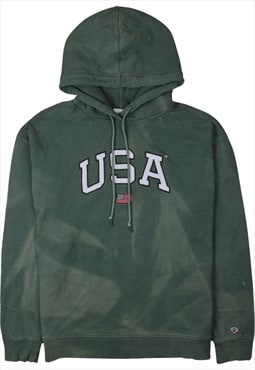 Vintage 90's USA Hoodie Spellout Pullover Khaki