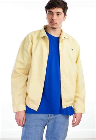 VINTAGE POLO RALPH LAUREN LOGO HARRINGTON JACKET 90S L 26.1