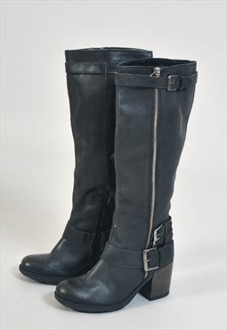Vintage 00s real leather High knees boots