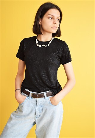 90'S RETRO KITSCH ROSE PATTERN OVERSIZED BLOUSE TOP