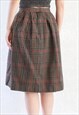 VINTAGE BROWN PINK SKIRT XS B607