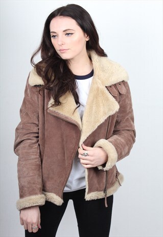 VINTAGE 70'S SUEDE SHERPA FLIGHT JACKET ASM287