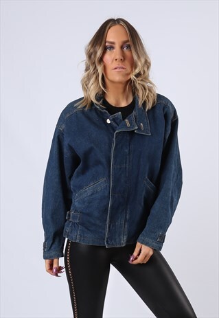 DENIM JACKET OVERSIZED FITTED VINTAGE UK 10 (FBCN)