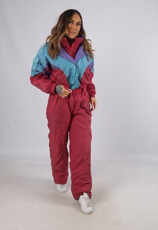 VINTAGE WANNABEE FULL SKI SUIT SNOW SPORTS UK 14 - 16 (CX2Z