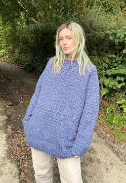 Vintage Size XL Chunky Knitted Oversized Jumper in Multi