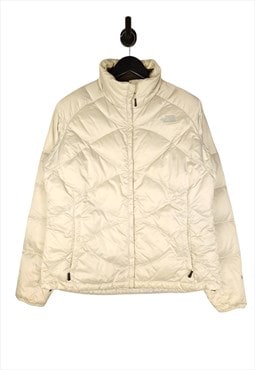 The North Face 550 Puffer Jacket Size XL UK 14 in Cream 