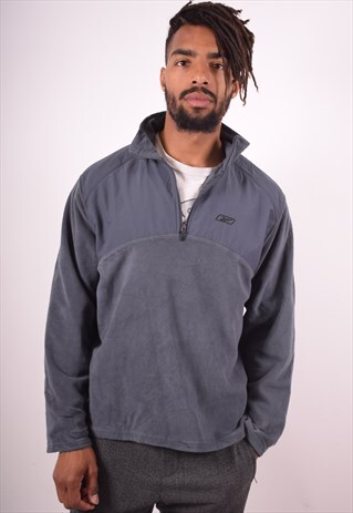 REEBOK MENS VINTAGE FLEECE JUMPER MEDIUM GREY 90S