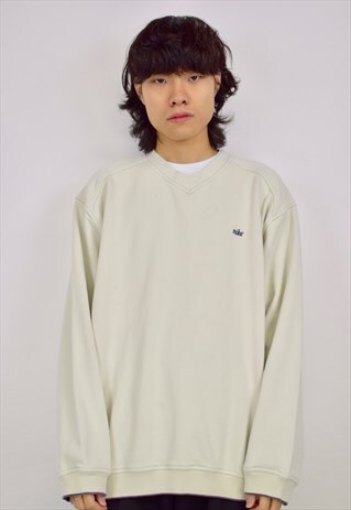 VINTAGE 90S NIKE OFF-WHITE CREAM SWEATSHIRT