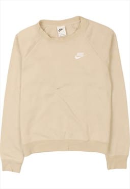 Vintage 90's Nike Sweatshirt Swoosh Crew Neck Beige Cream