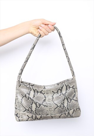 VINTAGE 90S/Y2K GREEN SNAKESKIN SHOULDER BAG