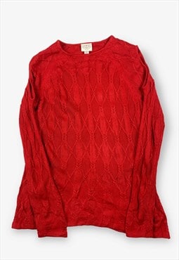 Vintage cold shoulder thin cable knit jumper medium BV16033
