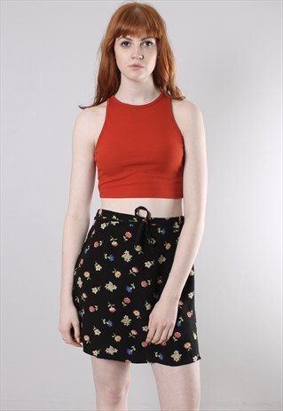 VINTAGE 90S FLORAL PATTERNED MINI SKIRT