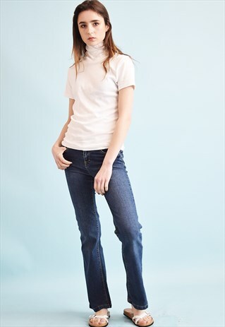 Y2K RETRO STONEWASH LOW WAIST FLARE DENIM JEANS