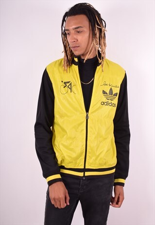 ADIDAS MENS VINTAGE BOMBER JACKET MEDIUM YELLOW 90S