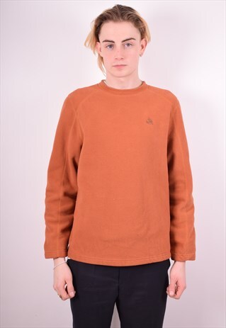 NIKE MENS VINTAGE FLEECE JUMPER SMALL BROWN 90S