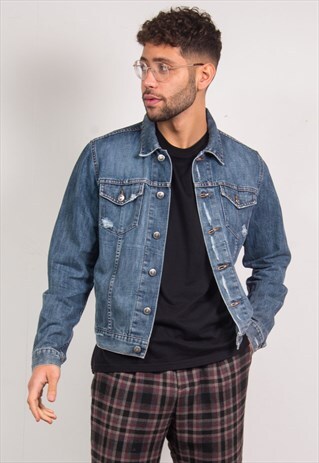 HUGO BOSS DISTRESSED DENIM JACKET