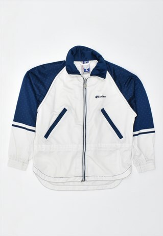VINTAGE 90'S LOTTO TRACKSUIT TOP JACKET WHITE