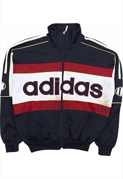 Vintage 90's Adidas Windbreaker Retro Track Jacket Black,